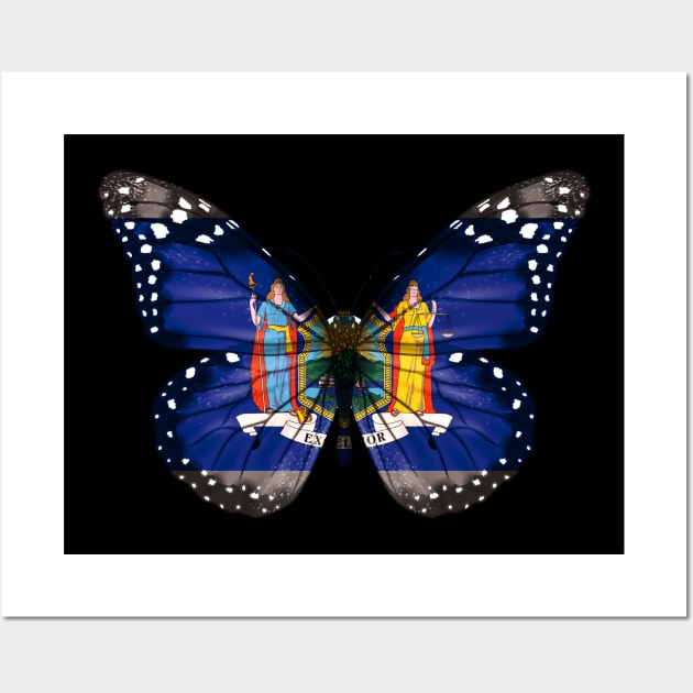 New York Flag Butterfly - Gift for New Yorker From New York NY Wall Art by Country Flags